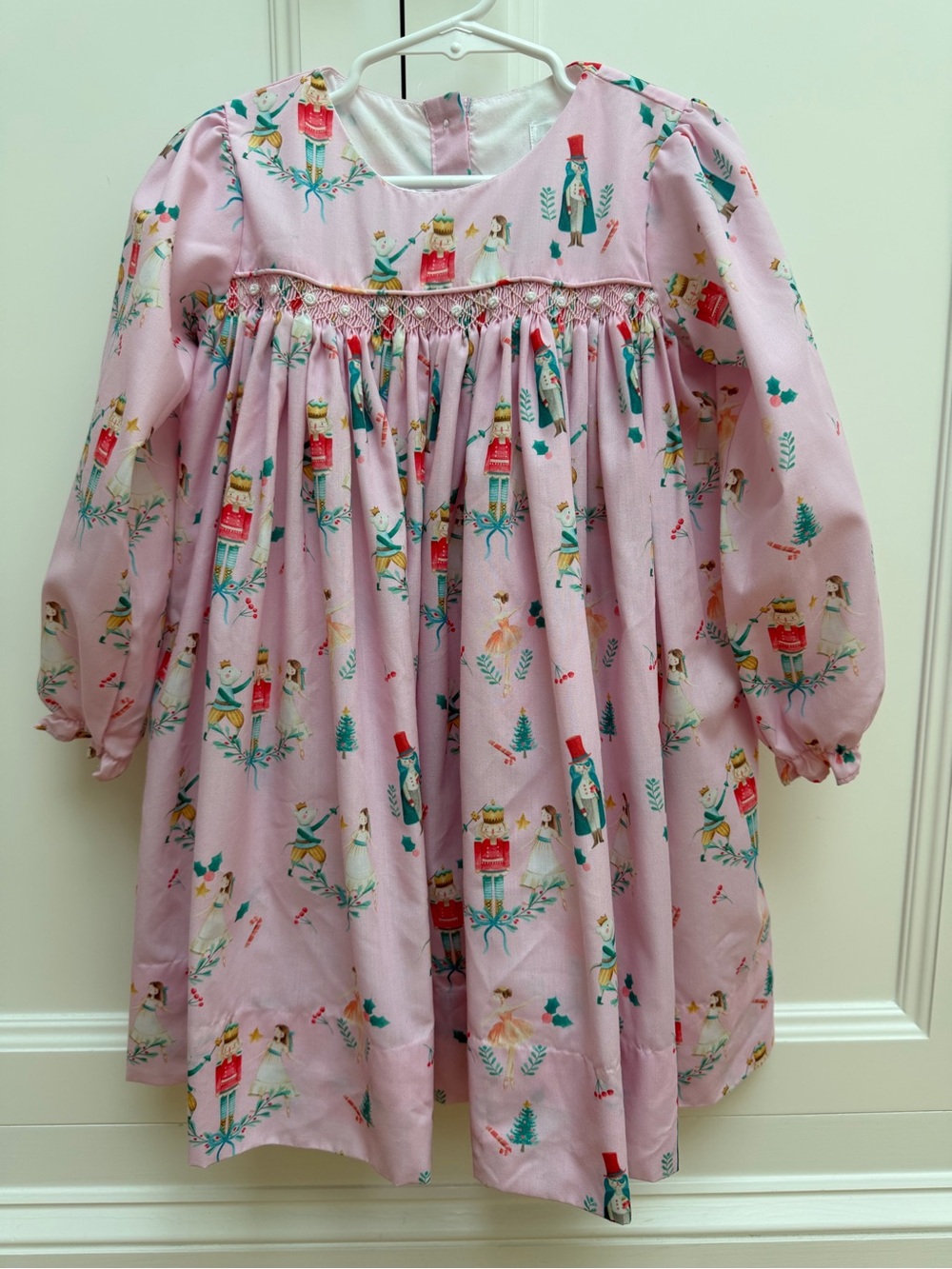 Cecil & Lou Girls Size 5 Pink Nutcracker Ballet Smocked Christmas Dress Lined